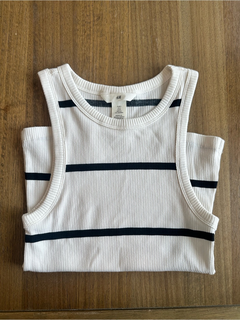 H&M White Stripped Ribbed Tank - Picture 2 of 2